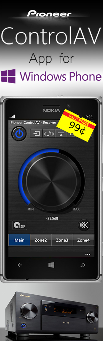 Pioneer ControlAV App for Windows Phone